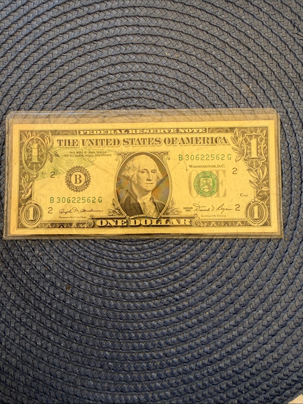 Misprinted United States One Dollar Bill - Single Note